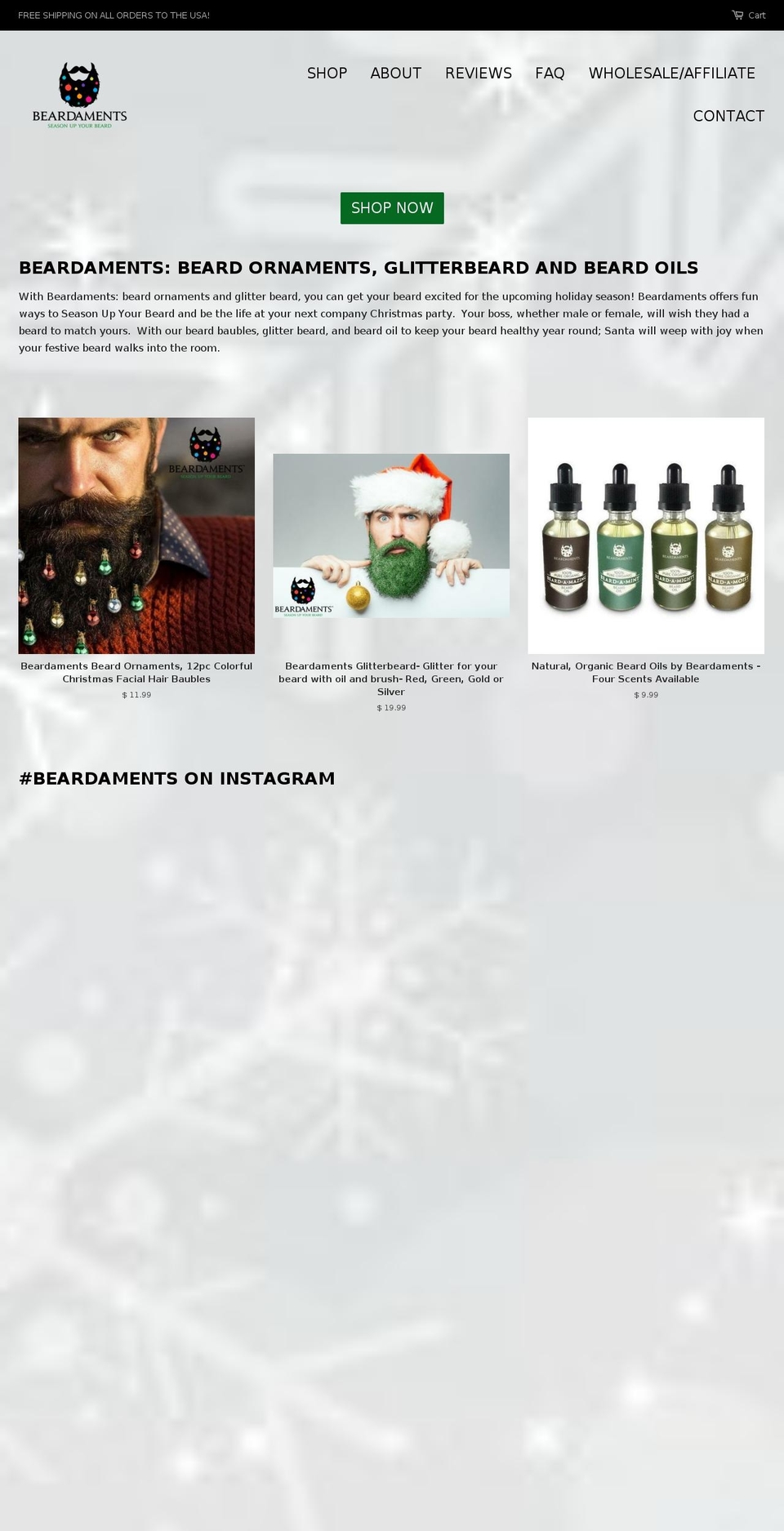beardornaments.com — Shopify storefront screenshot