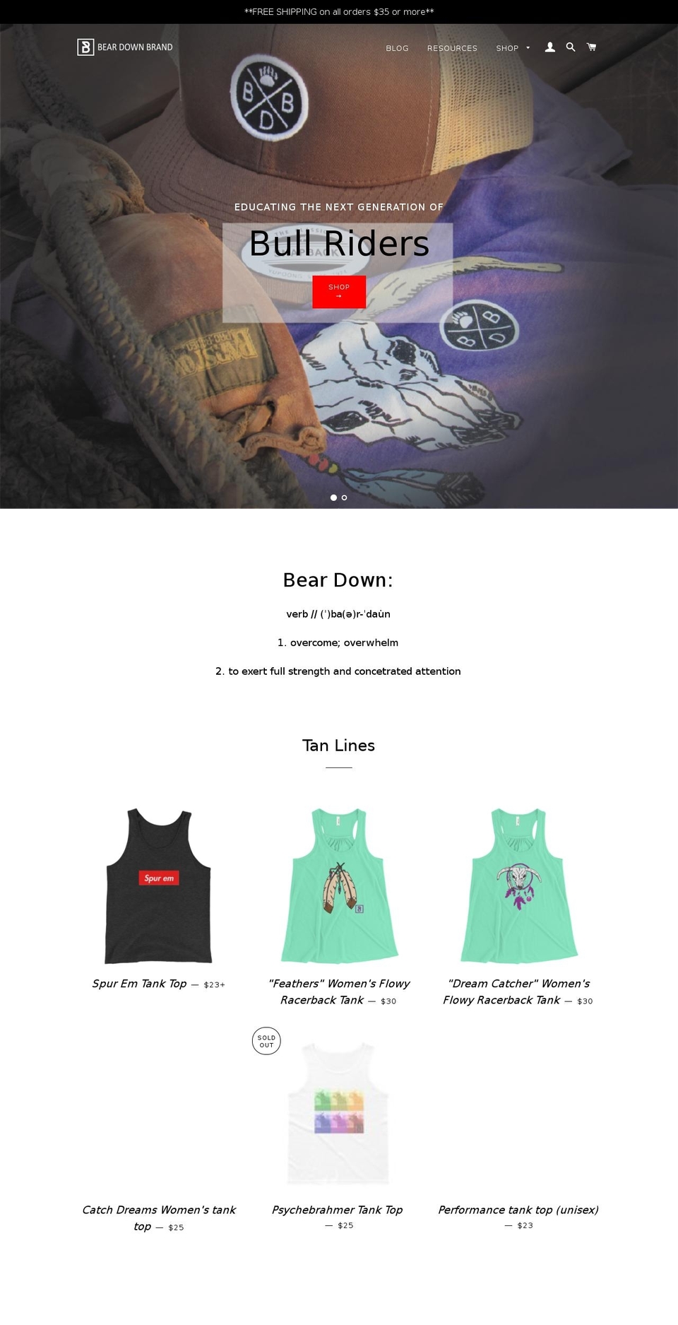 beardownbrand.com — Shopify storefront screenshot