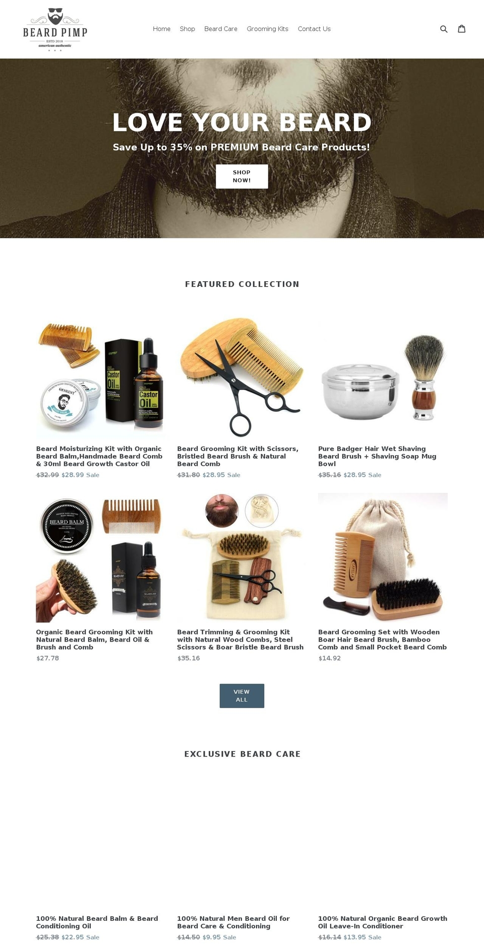 beardpimp.com shopify website screenshot