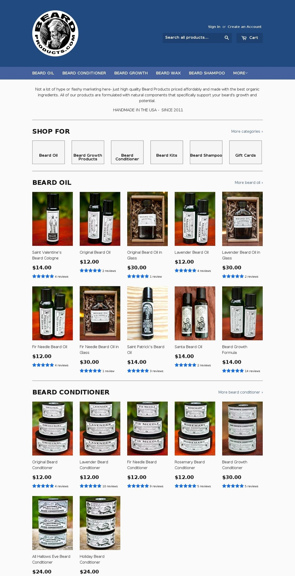 beardproducts.com shopify website screenshot