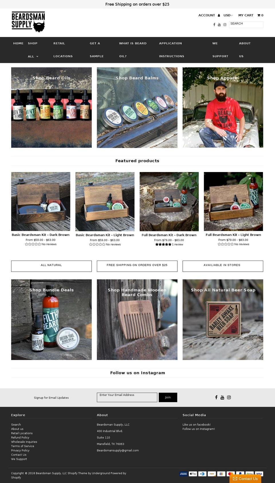 beardsmansupply.com shopify website screenshot