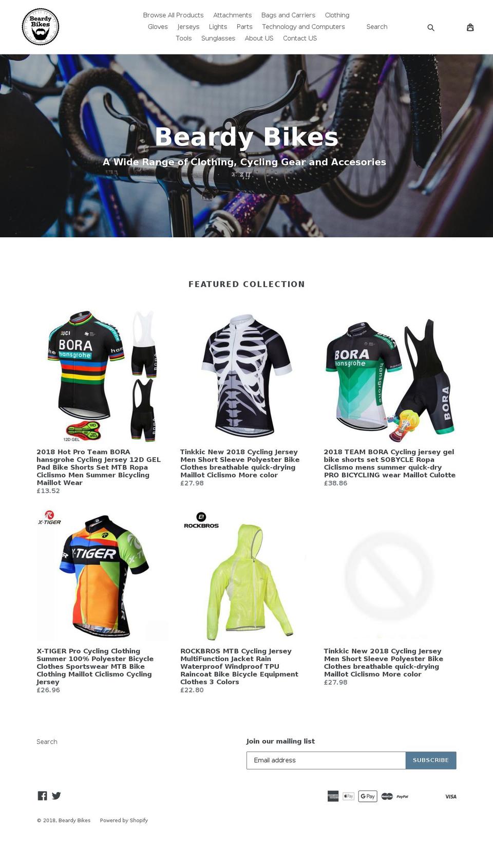 beardybikes.com — Shopify storefront screenshot