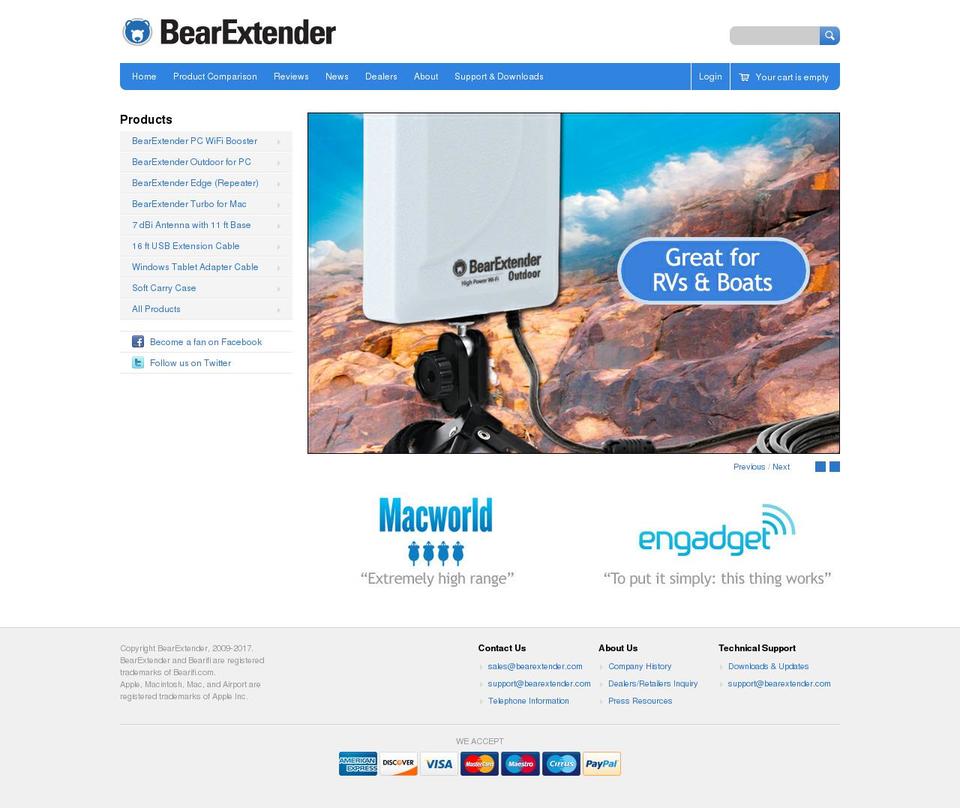 Megatronic May 21 2014 Shopify theme site example bearextender.com