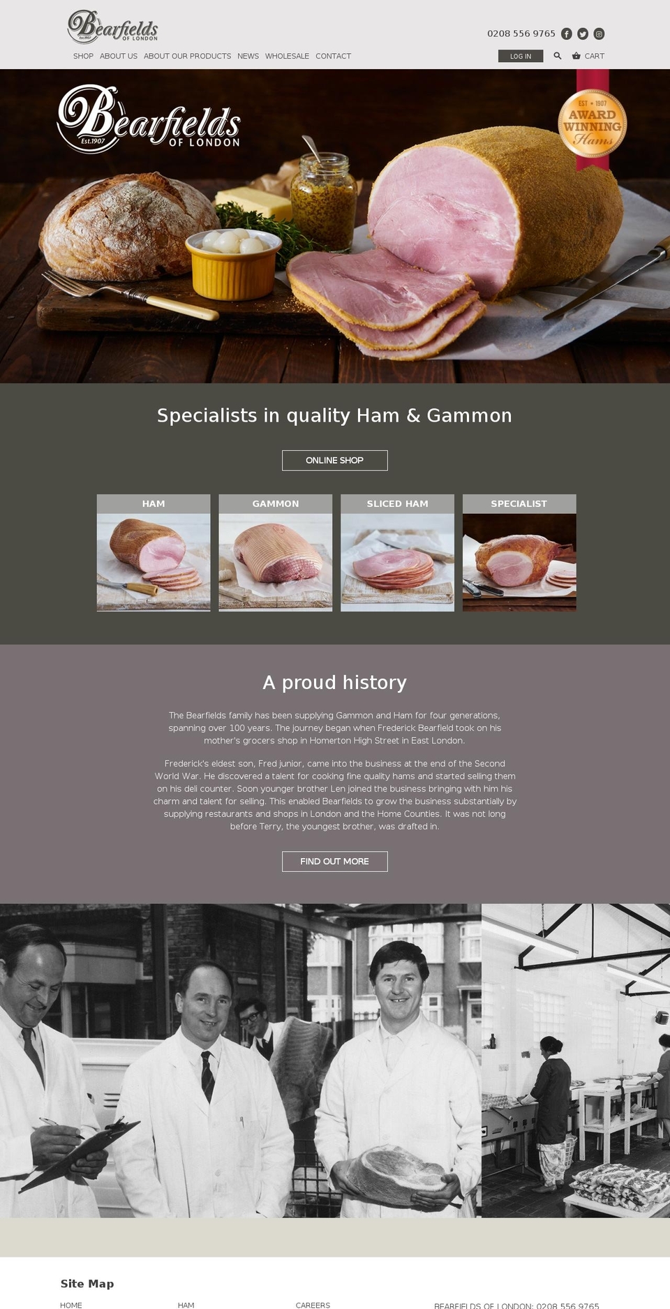 bearfields.com shopify website screenshot
