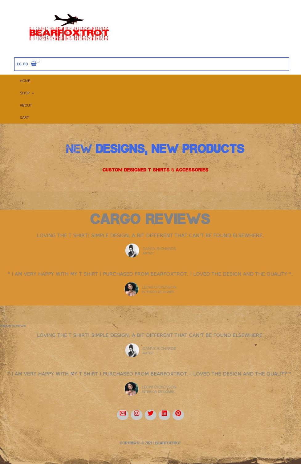 bearfoxtrot.com — Shopify storefront screenshot