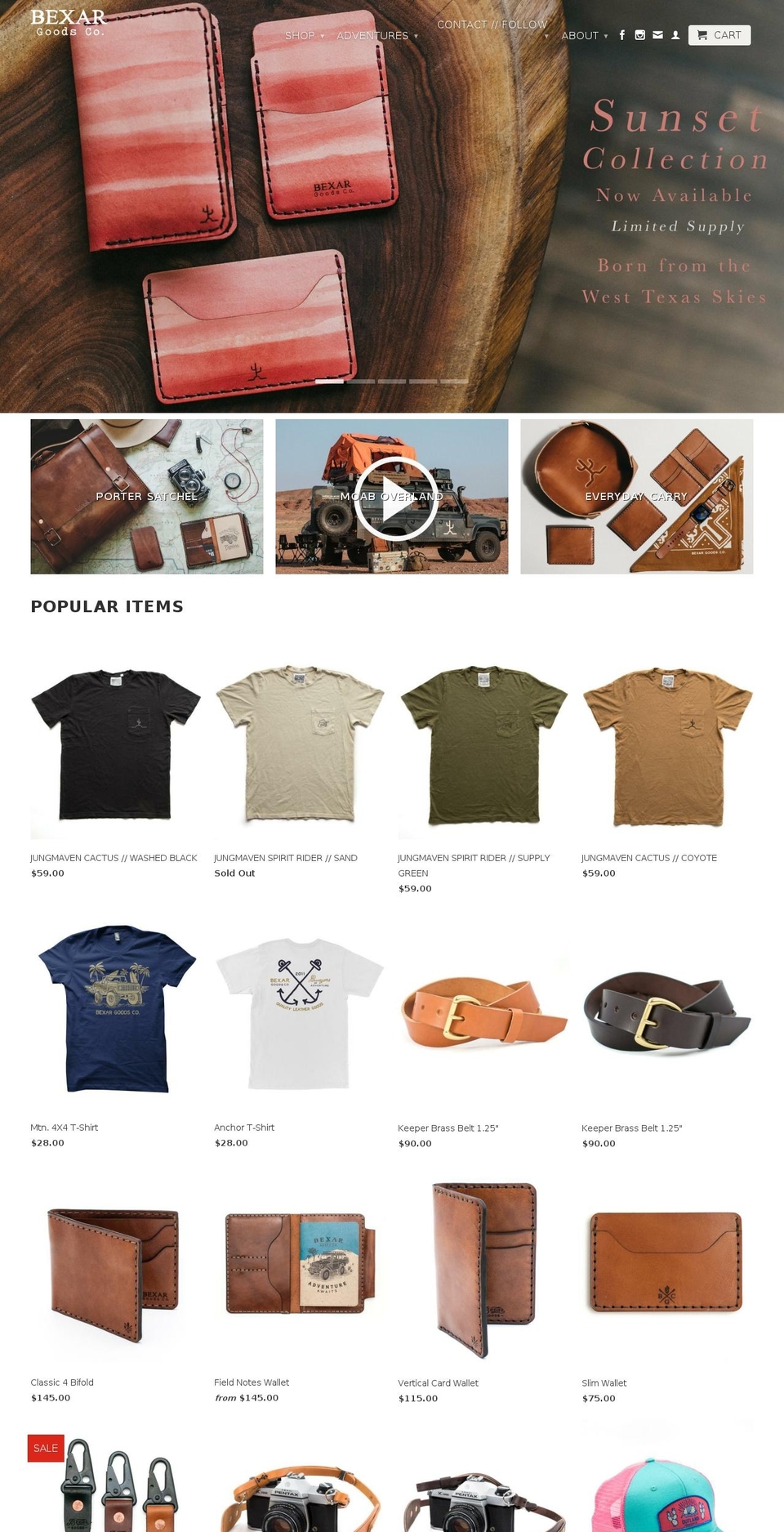 beargoodsco.com — Shopify storefront screenshot