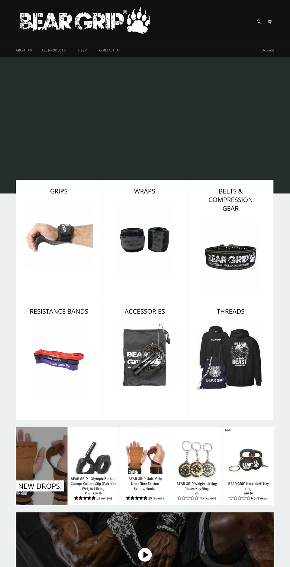 beargrip.co.uk shopify website screenshot