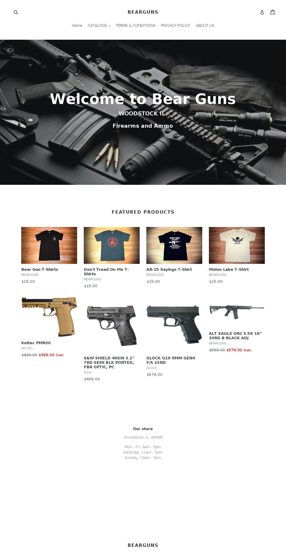 bearguns.net shopify website screenshot