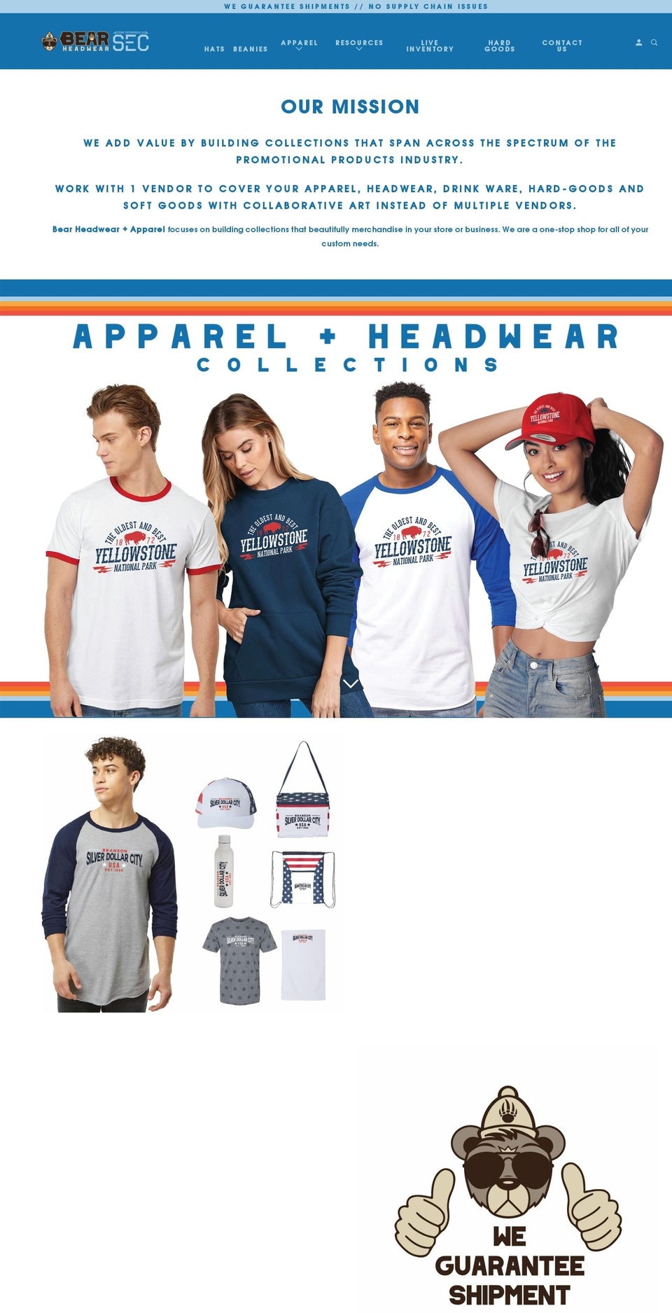 bearheadwear.com shopify website screenshot