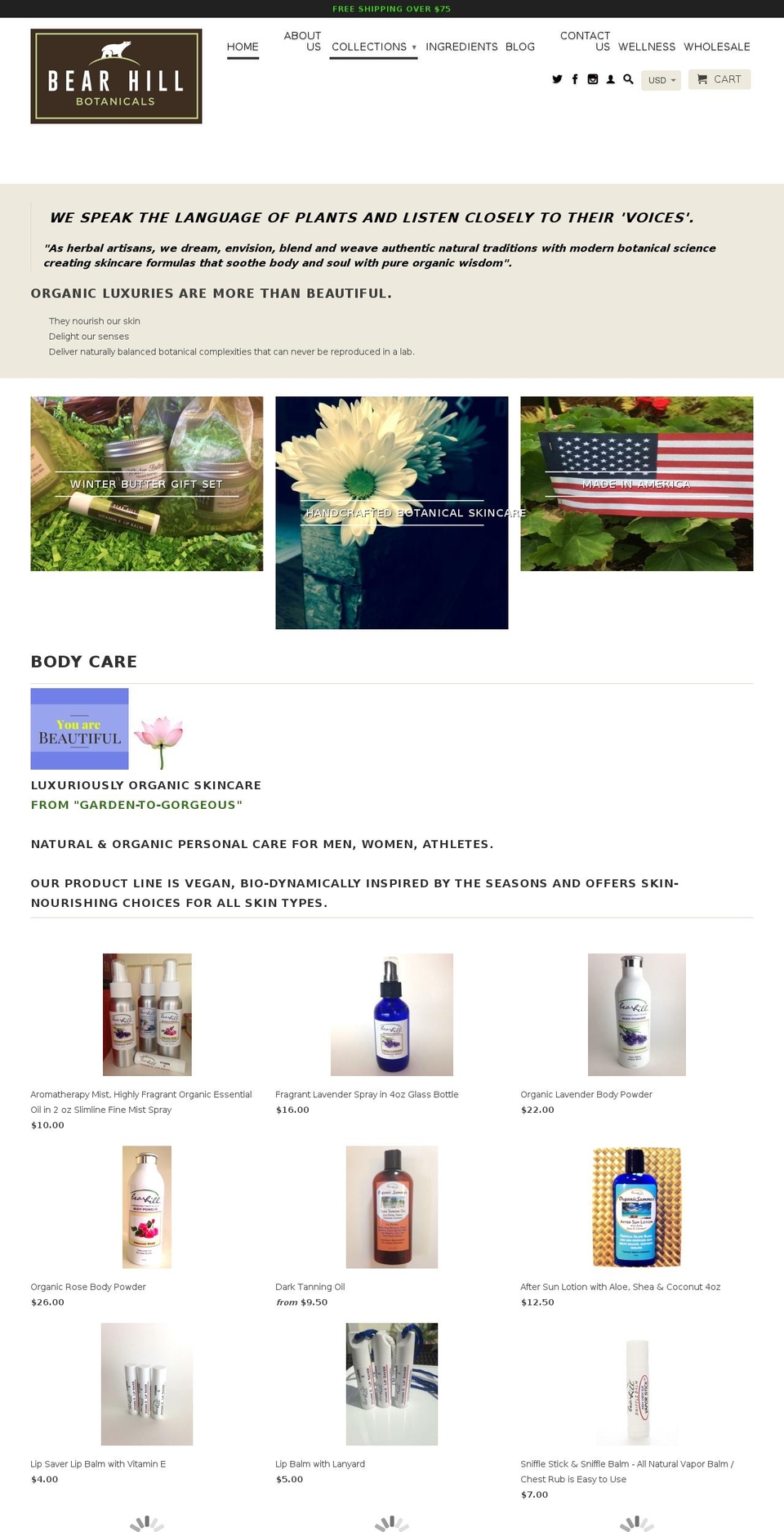 bearhillbabycare.com — Shopify storefront screenshot