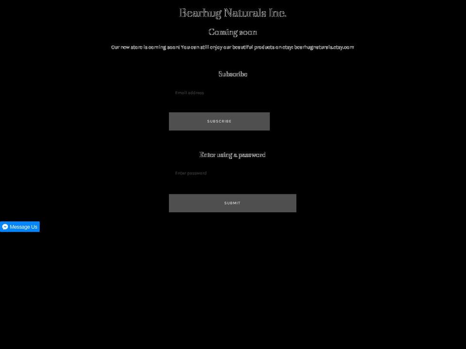 bearhugnaturals.com — Shopify storefront screenshot