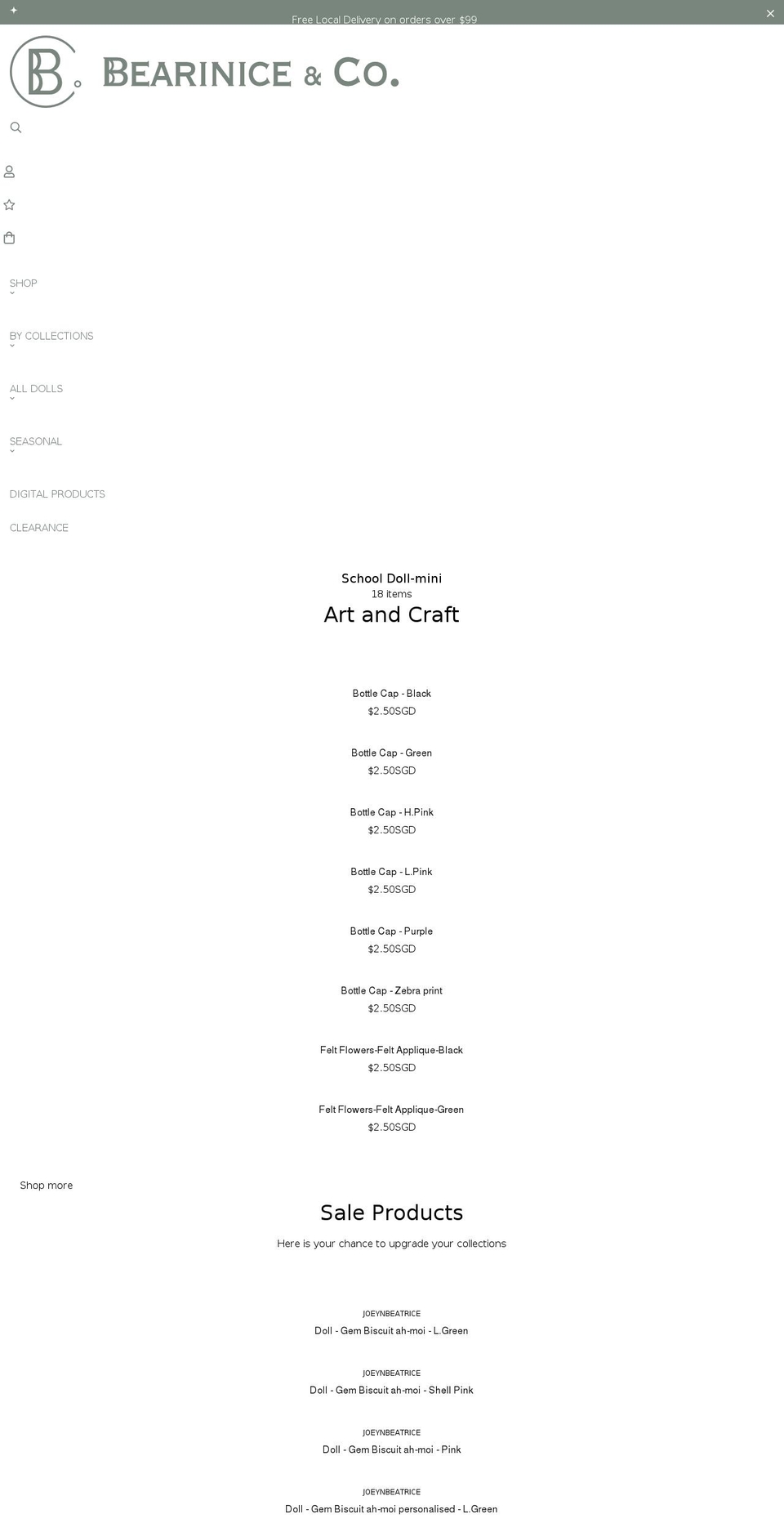 bearinice.com — Shopify storefront screenshot