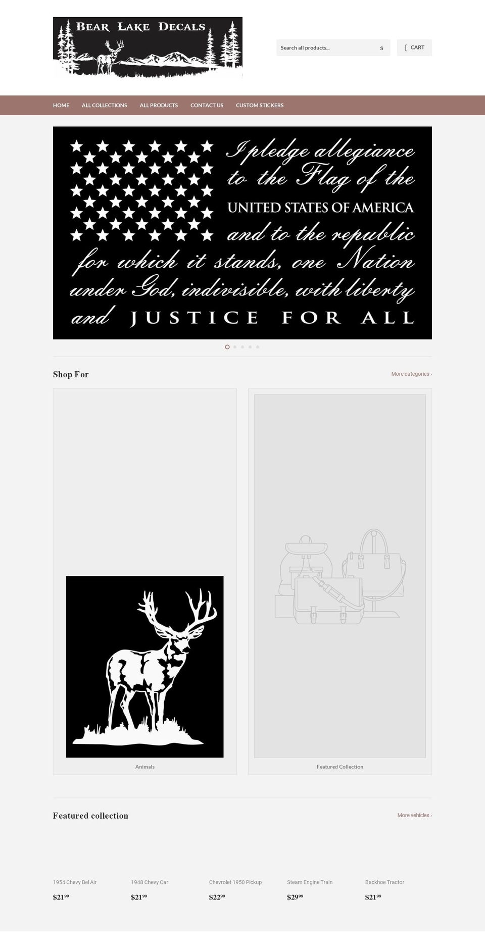 bearlakedecals.com shopify website screenshot