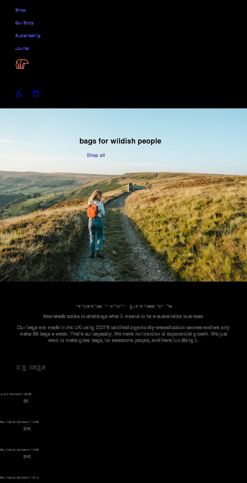 bearmade.co.uk shopify website screenshot