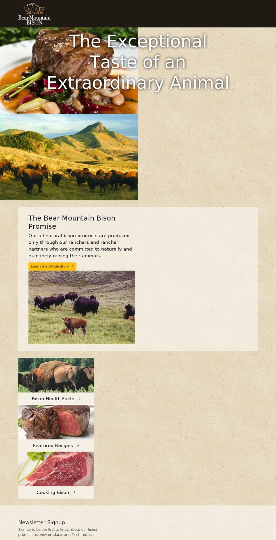 bearmountainbison.com shopify website screenshot