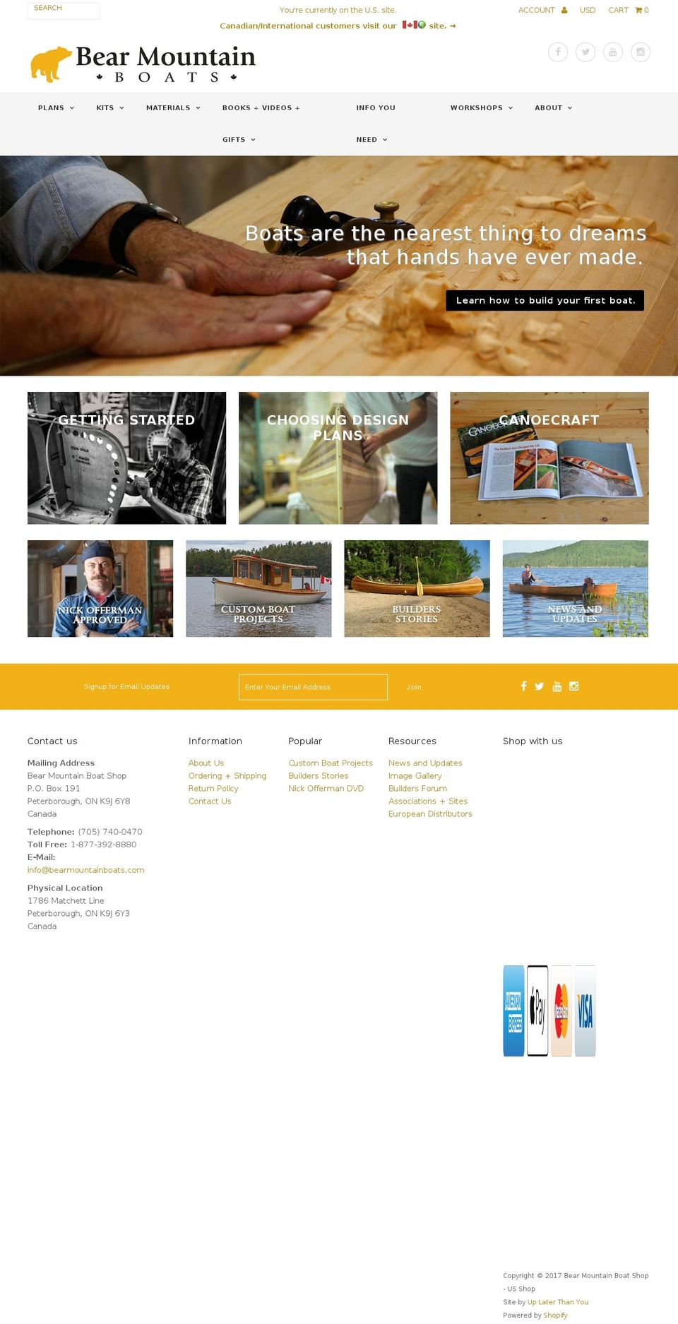 bearmountainboats.com shopify website screenshot