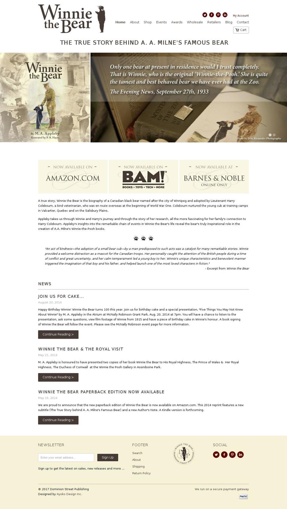 bearnamedwinnie.com shopify website screenshot