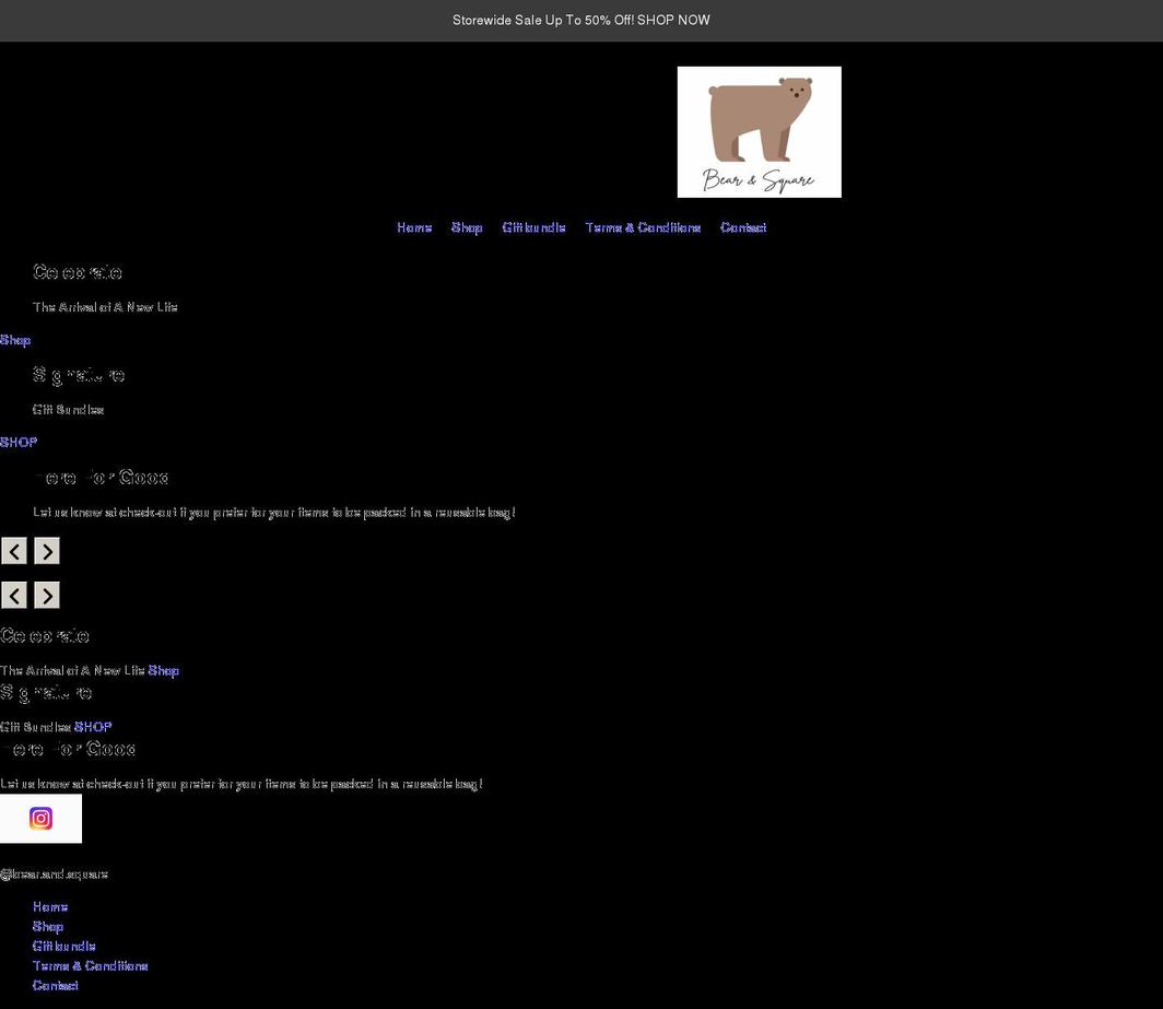 bearnsquare.com shopify website screenshot