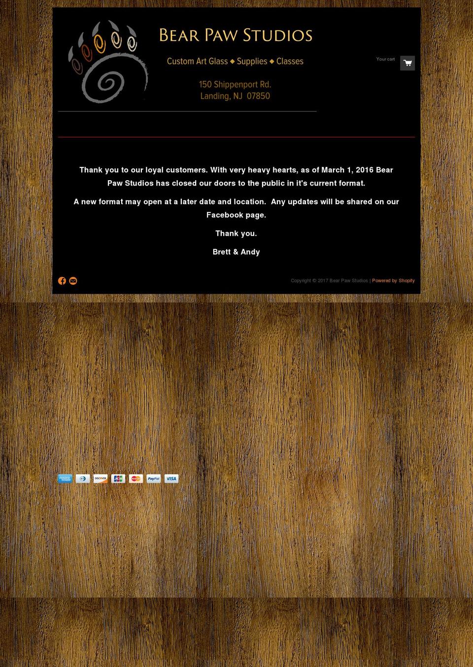 bearpawstudio.net shopify website screenshot