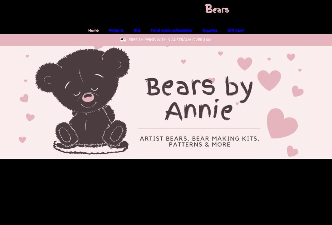 bearsbyannie.com shopify website screenshot