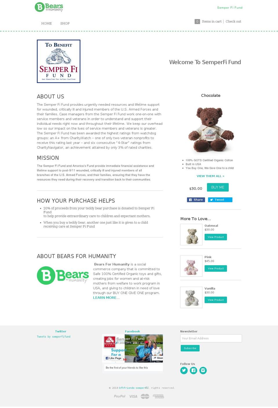 bearsforsemperfifund.com — Shopify storefront screenshot