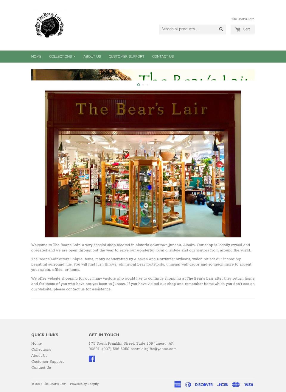 bearslairgifts.com shopify website screenshot