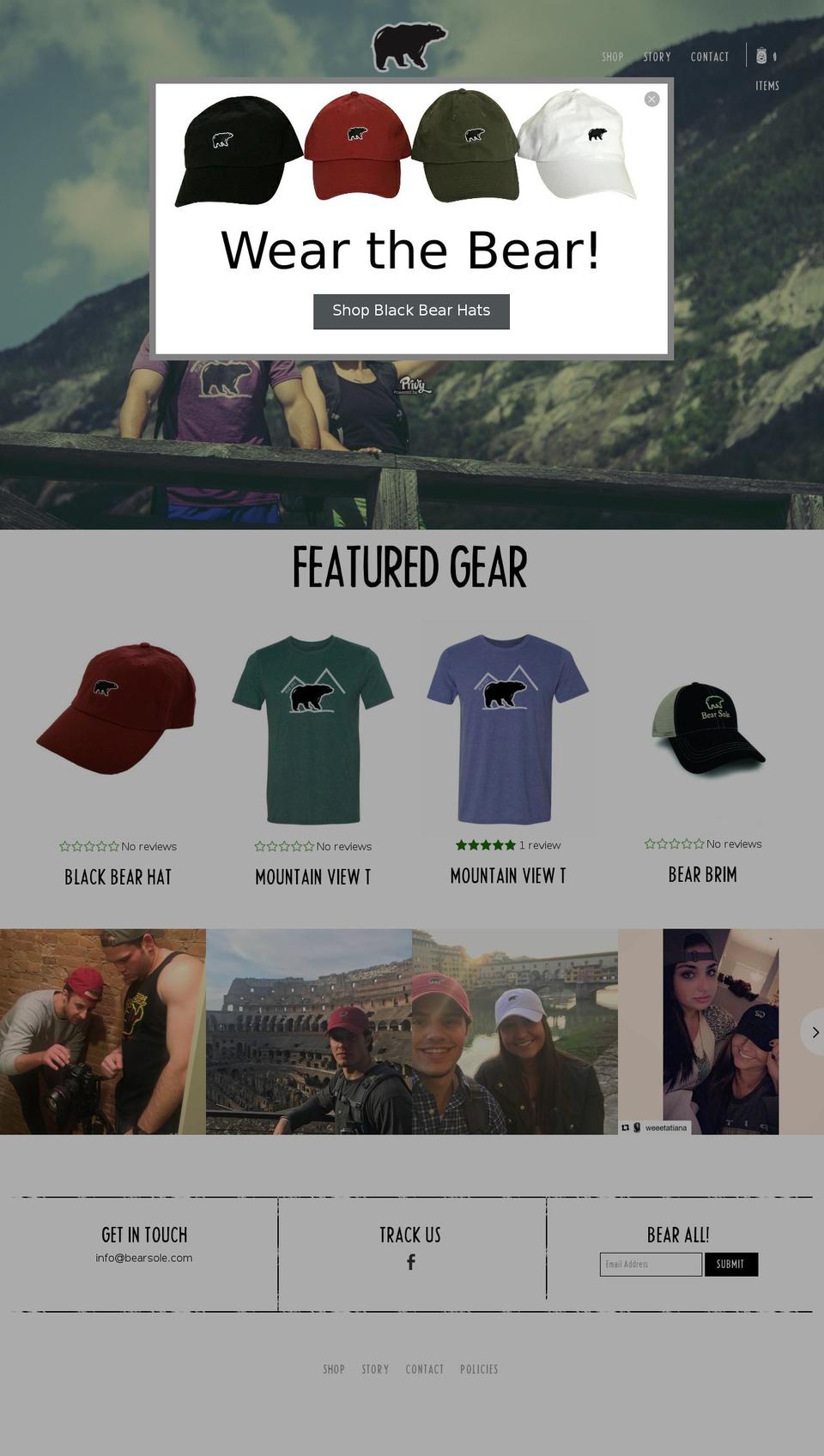 bearsole.com shopify website screenshot