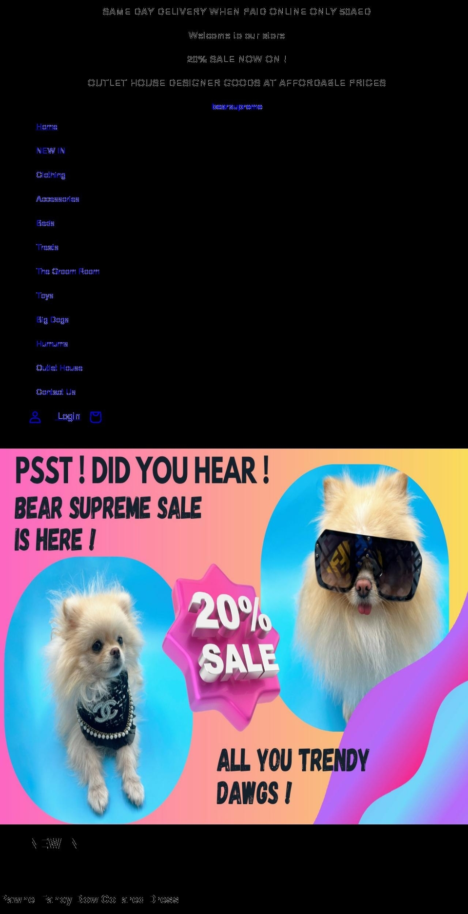 bearsupreme.com shopify website screenshot