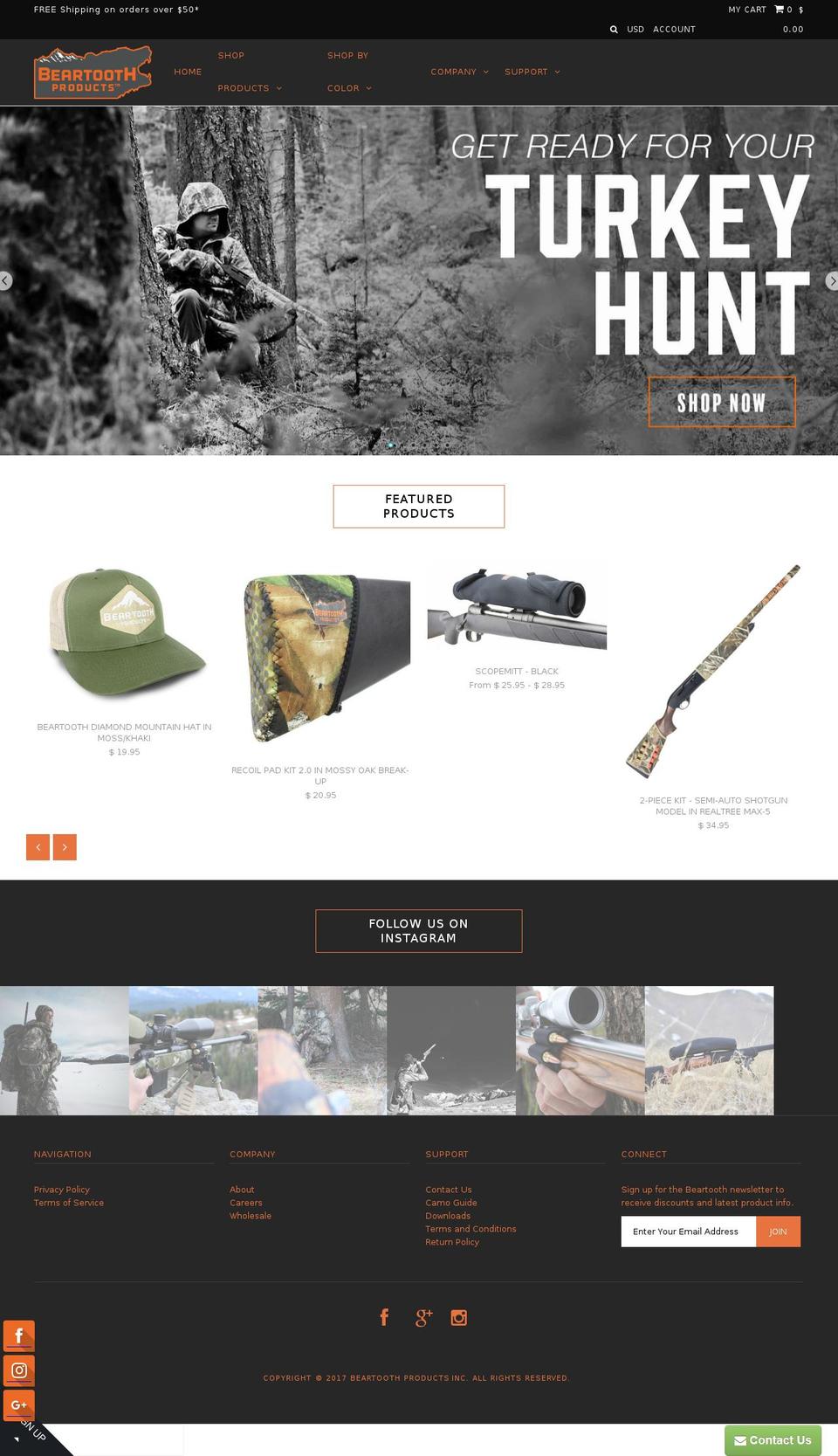 beartooth-camo.com shopify website screenshot