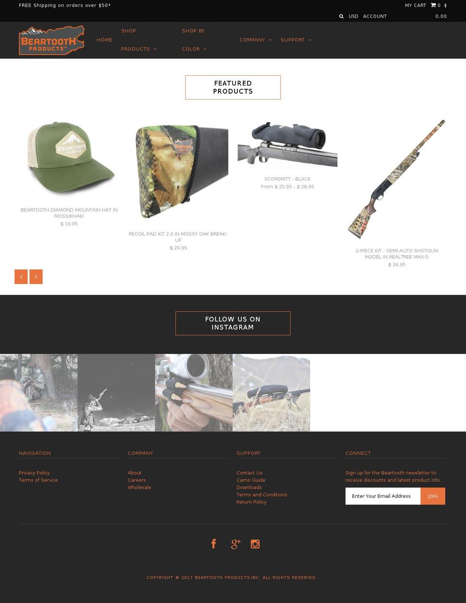 beartooth-camouflage.com shopify website screenshot