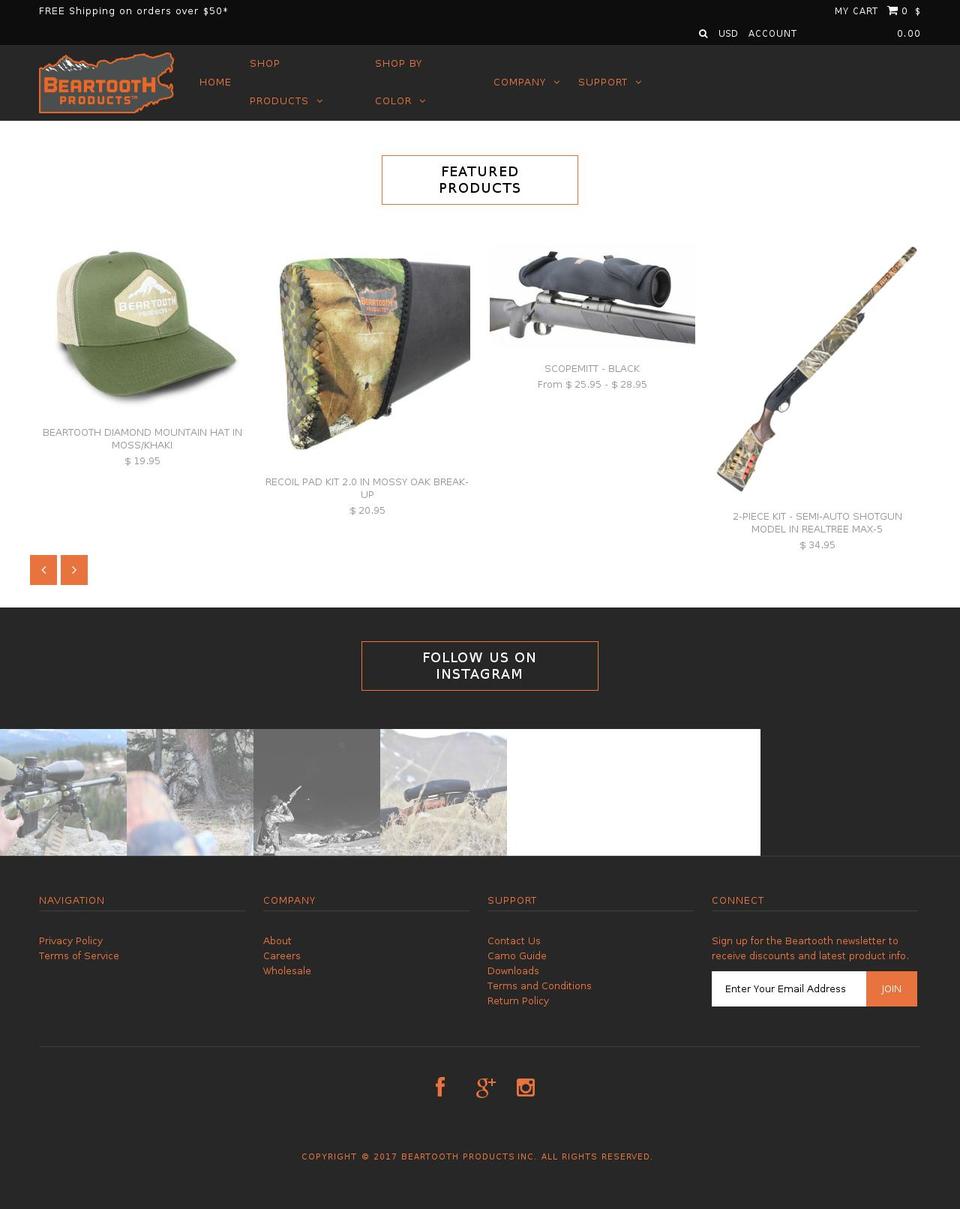 beartooth-usa.com shopify website screenshot