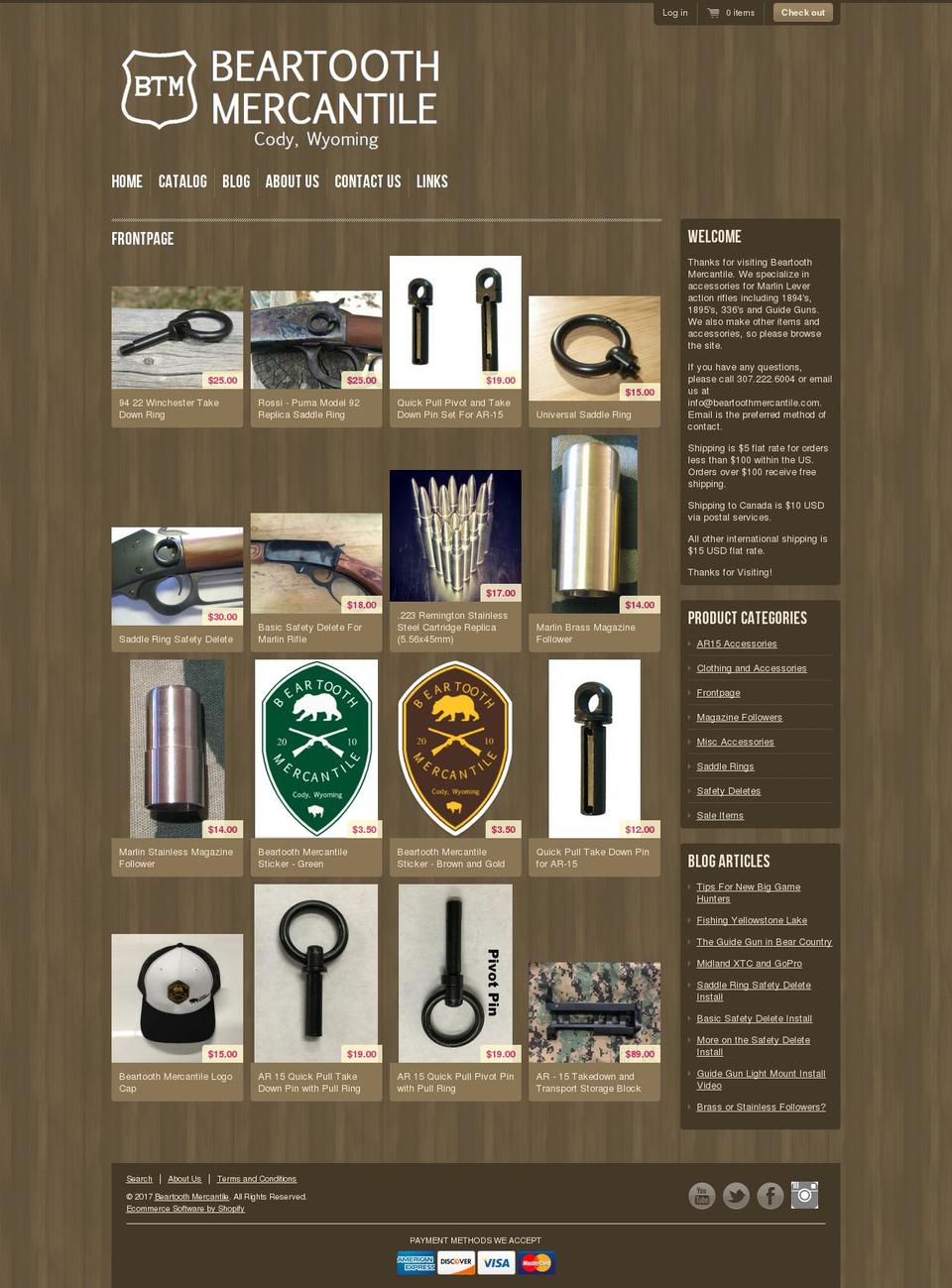 beartoothmercantile.com shopify website screenshot