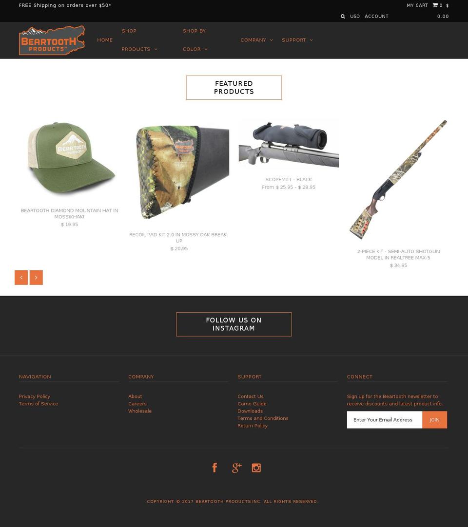 beartoothproducts.com shopify website screenshot