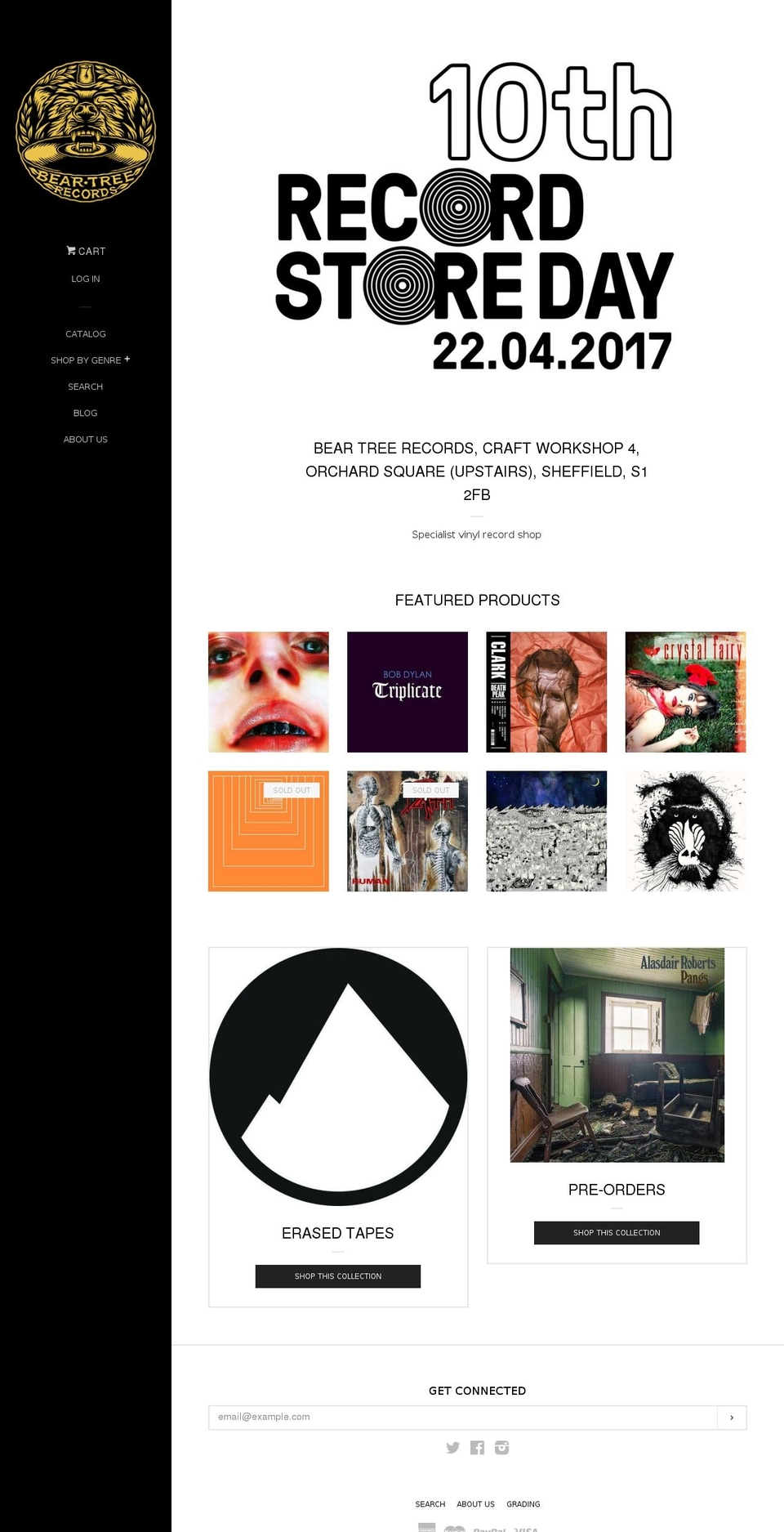 beartreerecords.com shopify website screenshot