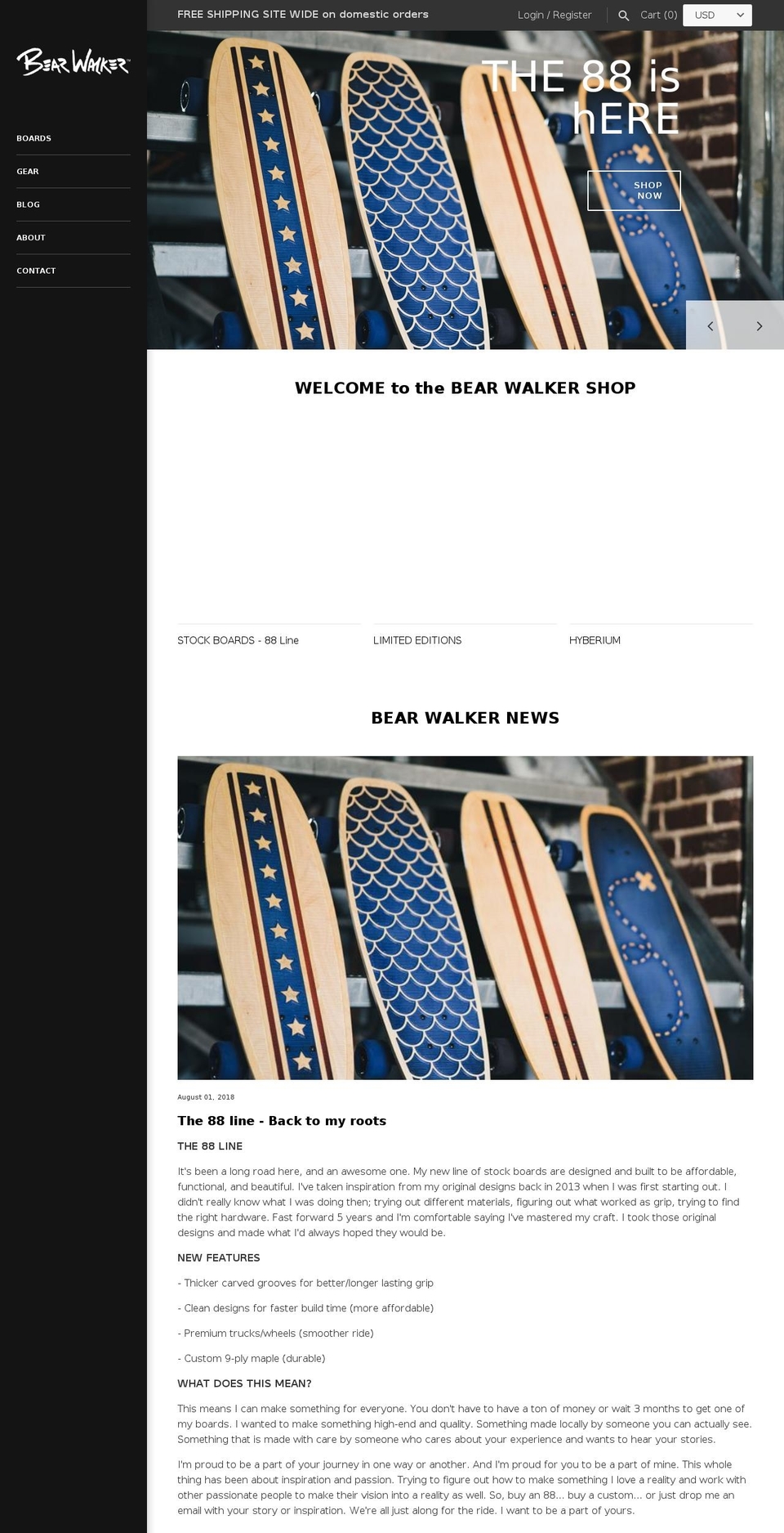 bearwalker.com shopify website screenshot