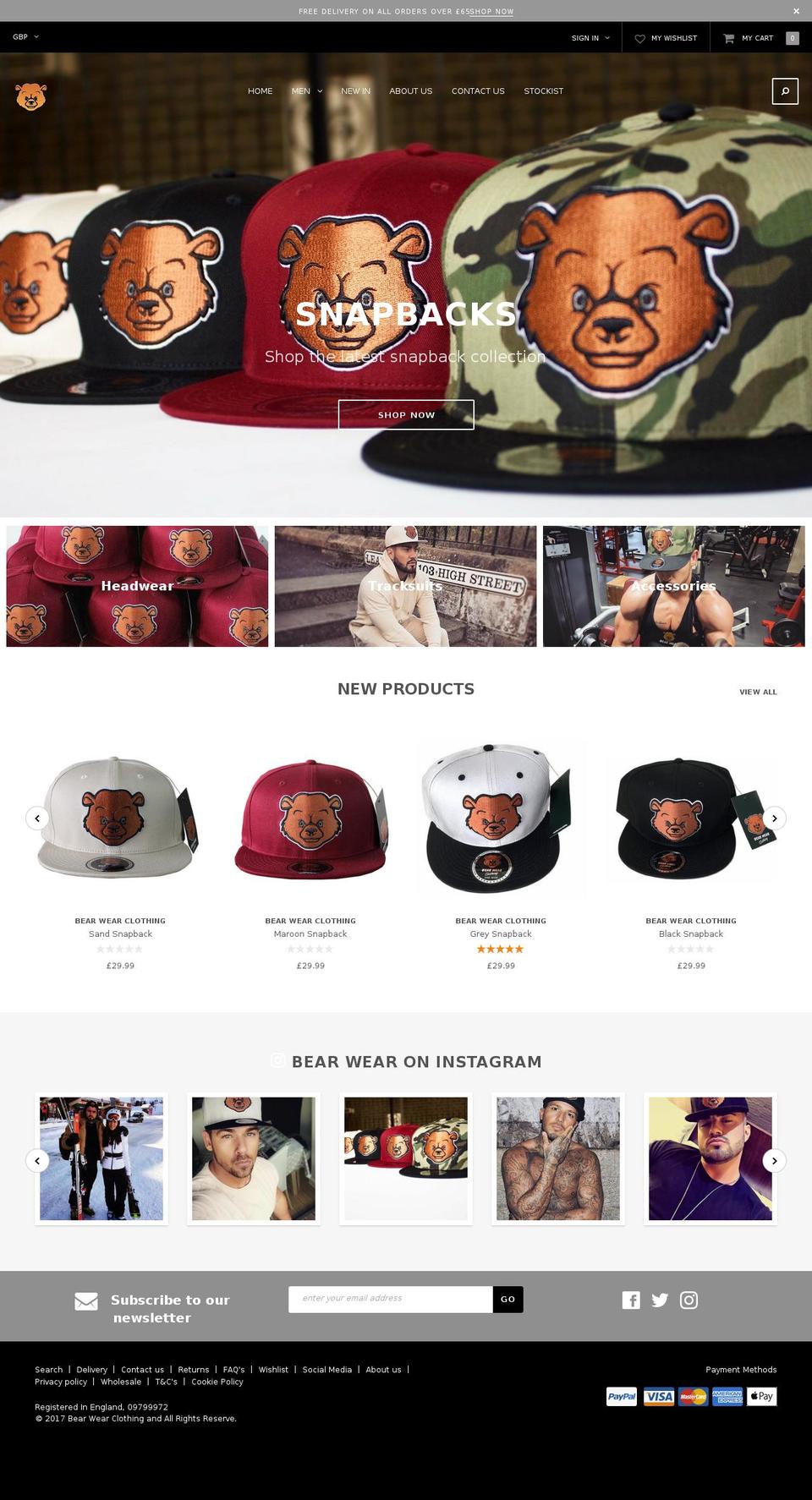 bearwear.clothing shopify website screenshot