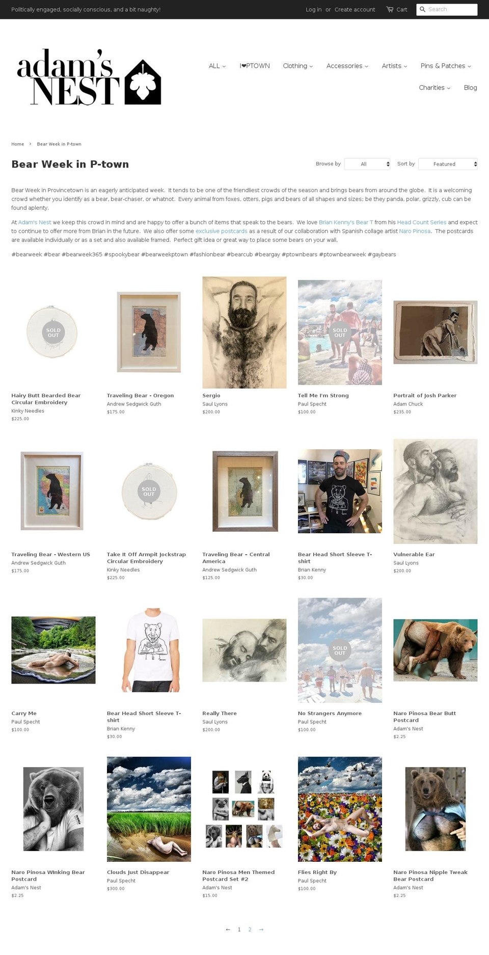 bearweekinprovincetown.com shopify website screenshot