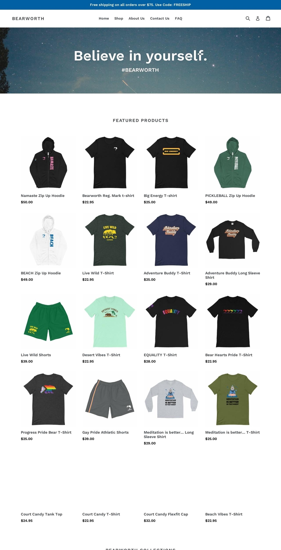 bearworth.com — Shopify storefront screenshot