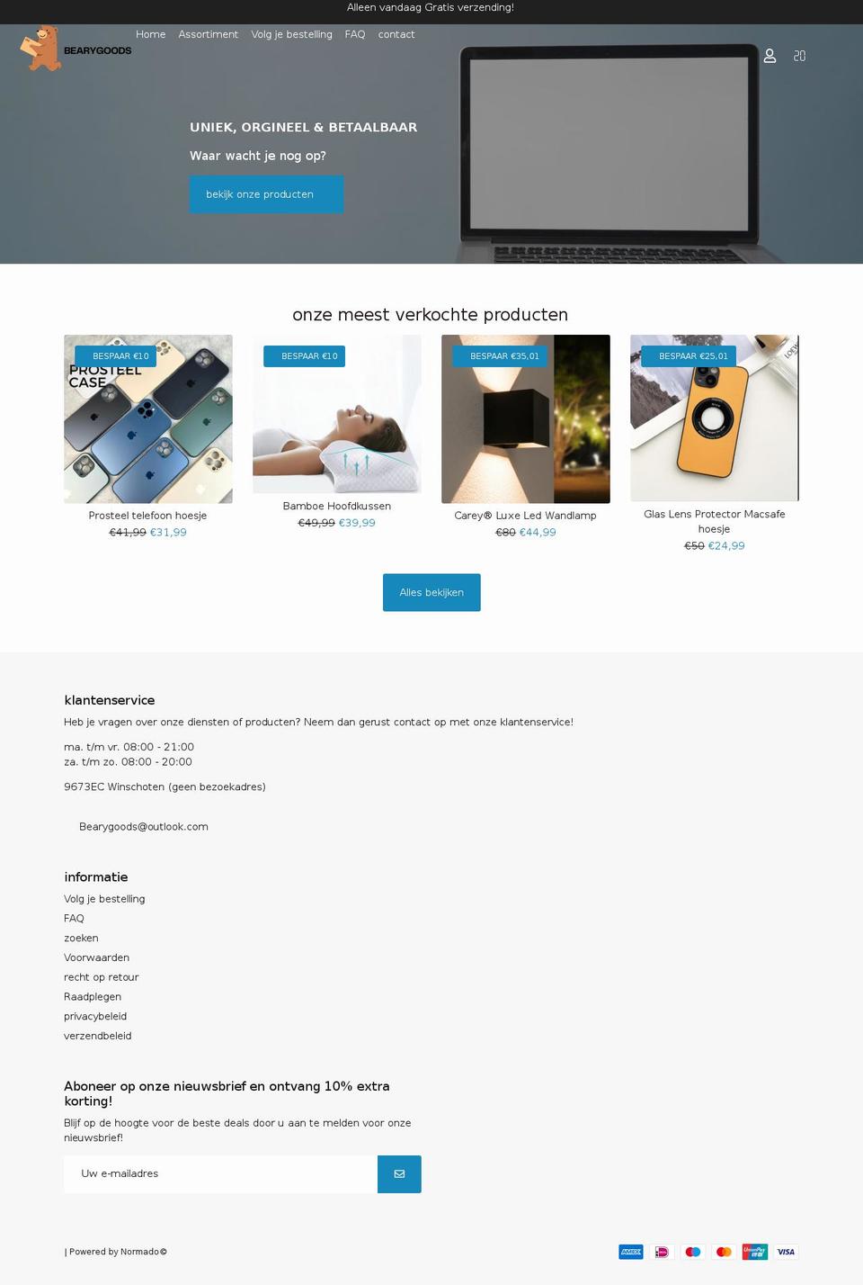 Thema mike buiten Shopify theme site example bearygoods.com