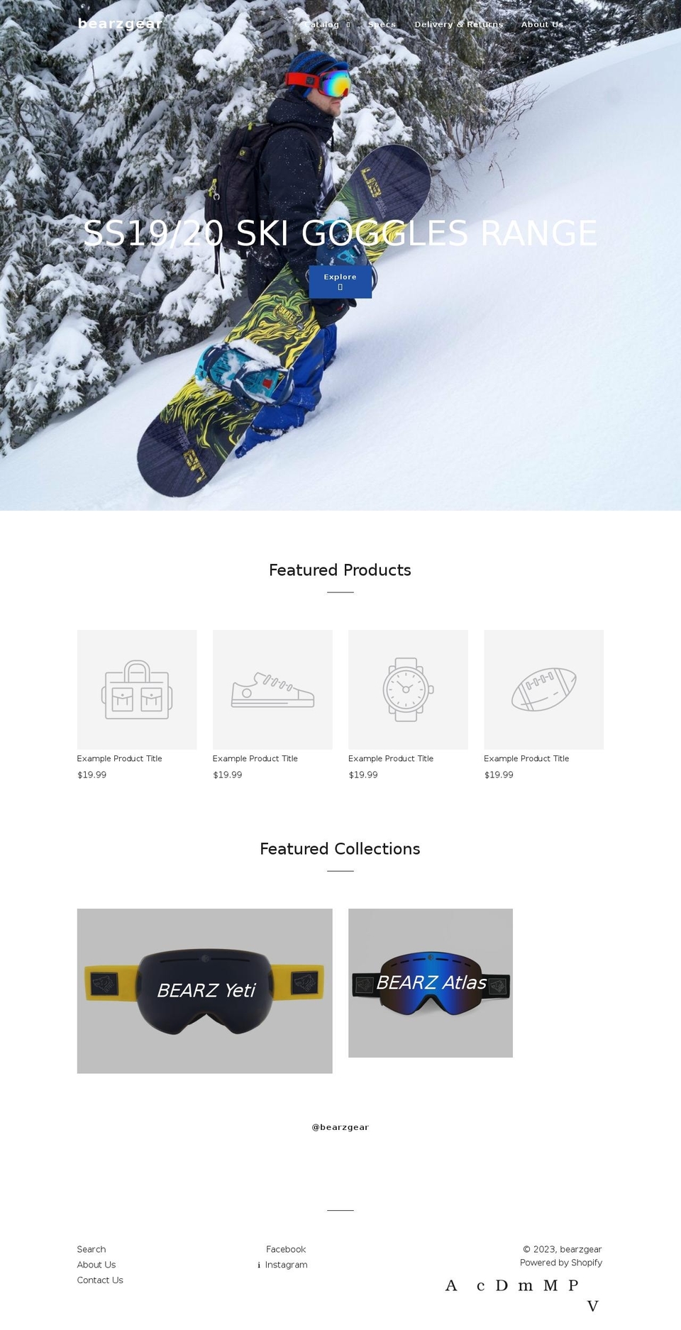 bearzgear.co.uk shopify website screenshot