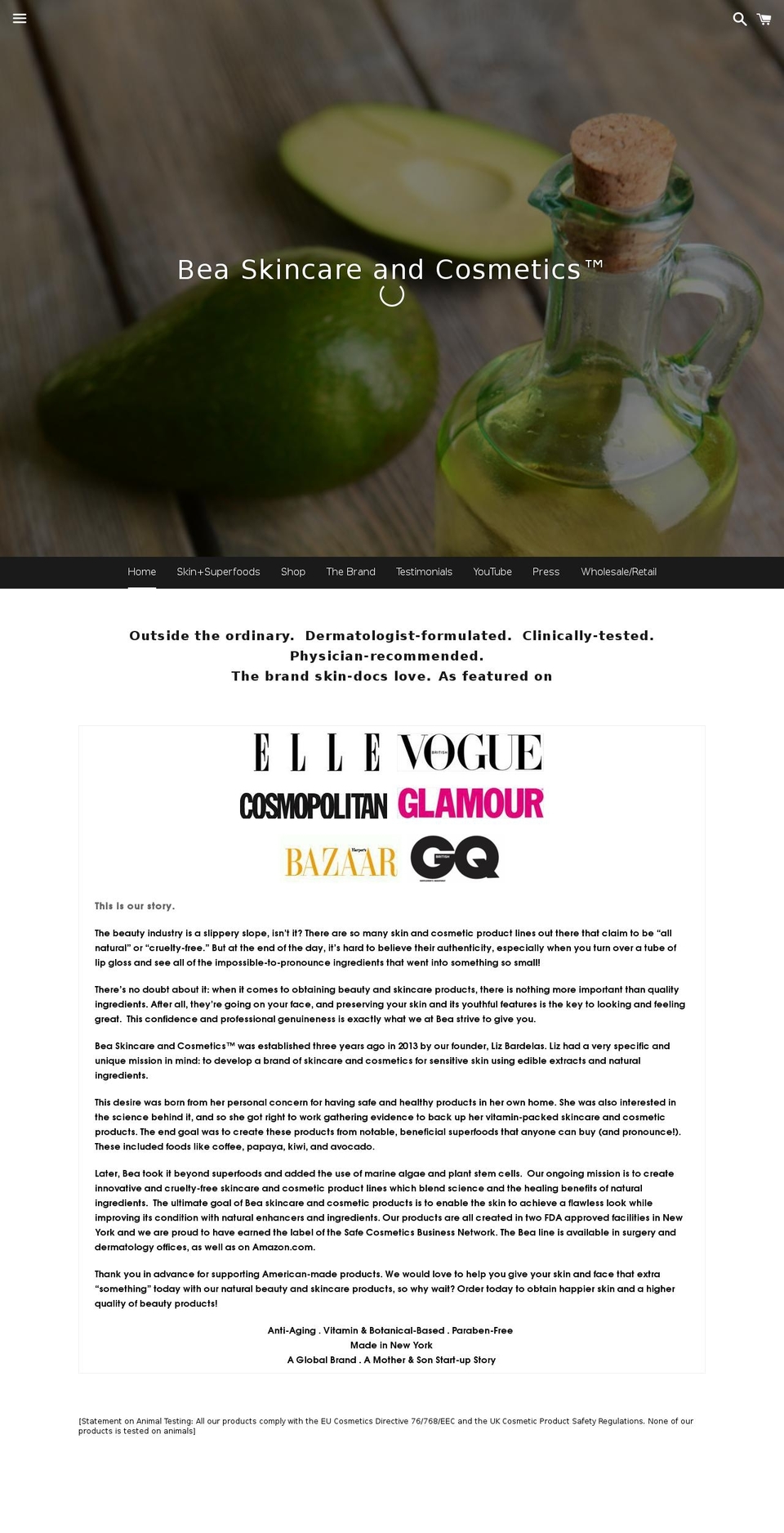 beaskincare.com shopify website screenshot