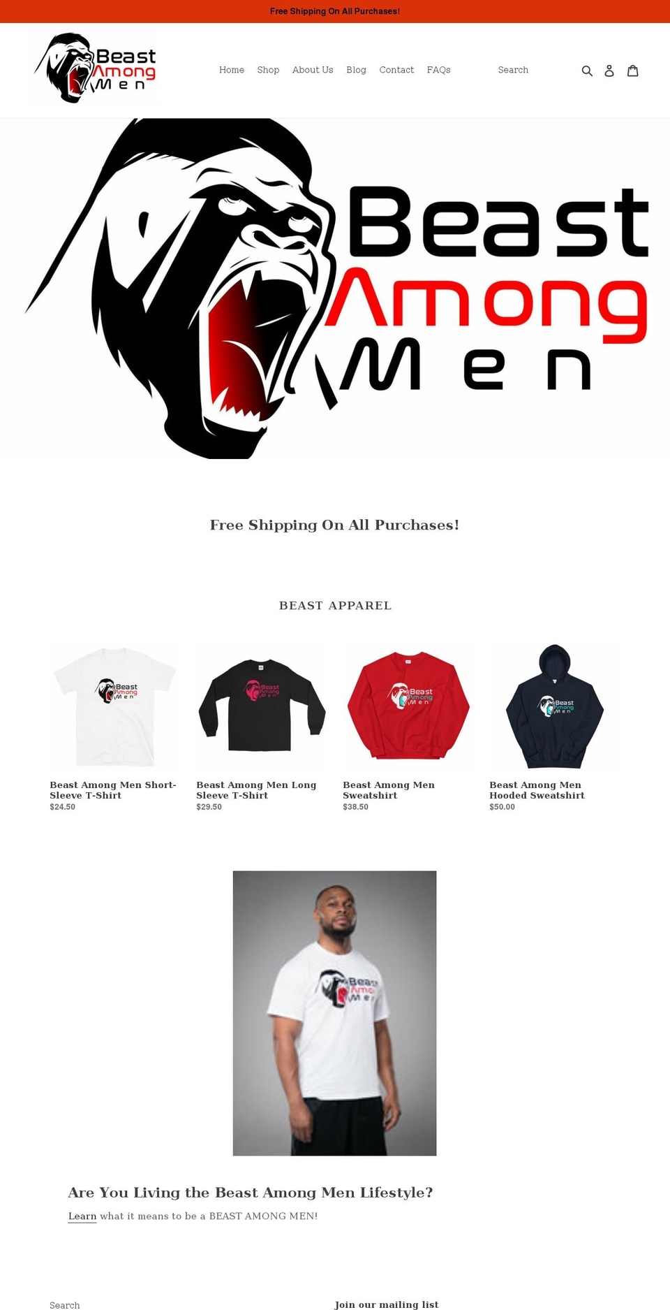 beastamongmenapparel.com shopify website screenshot