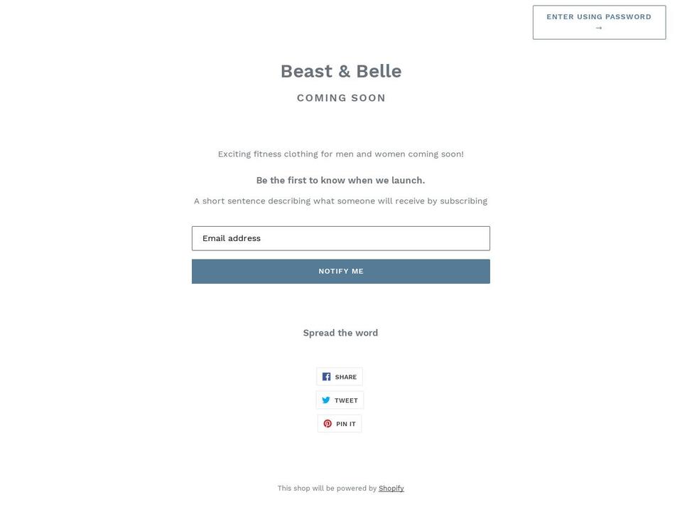 beastandbelle.com — Shopify storefront screenshot