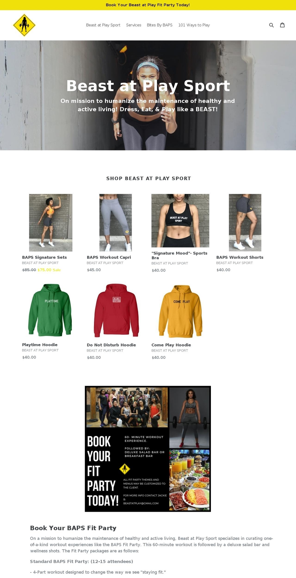 beastatplay.com shopify website screenshot