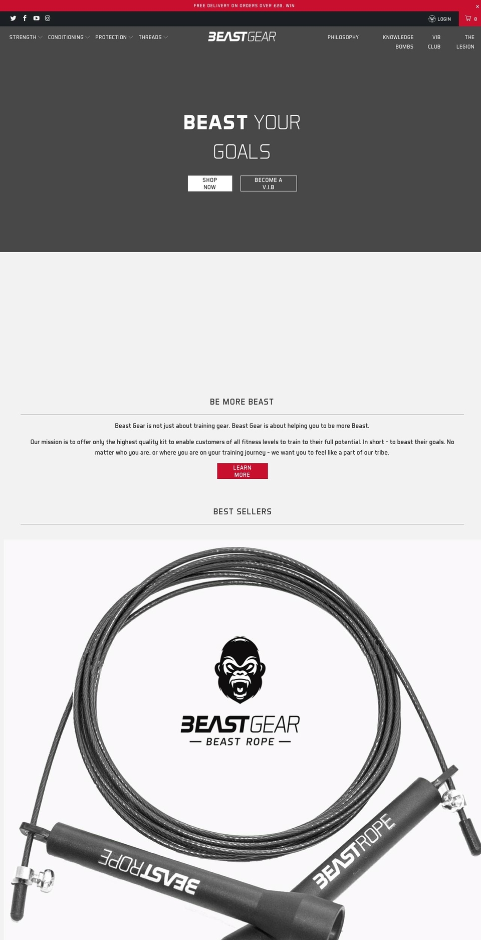 beastgear.co.uk shopify website screenshot