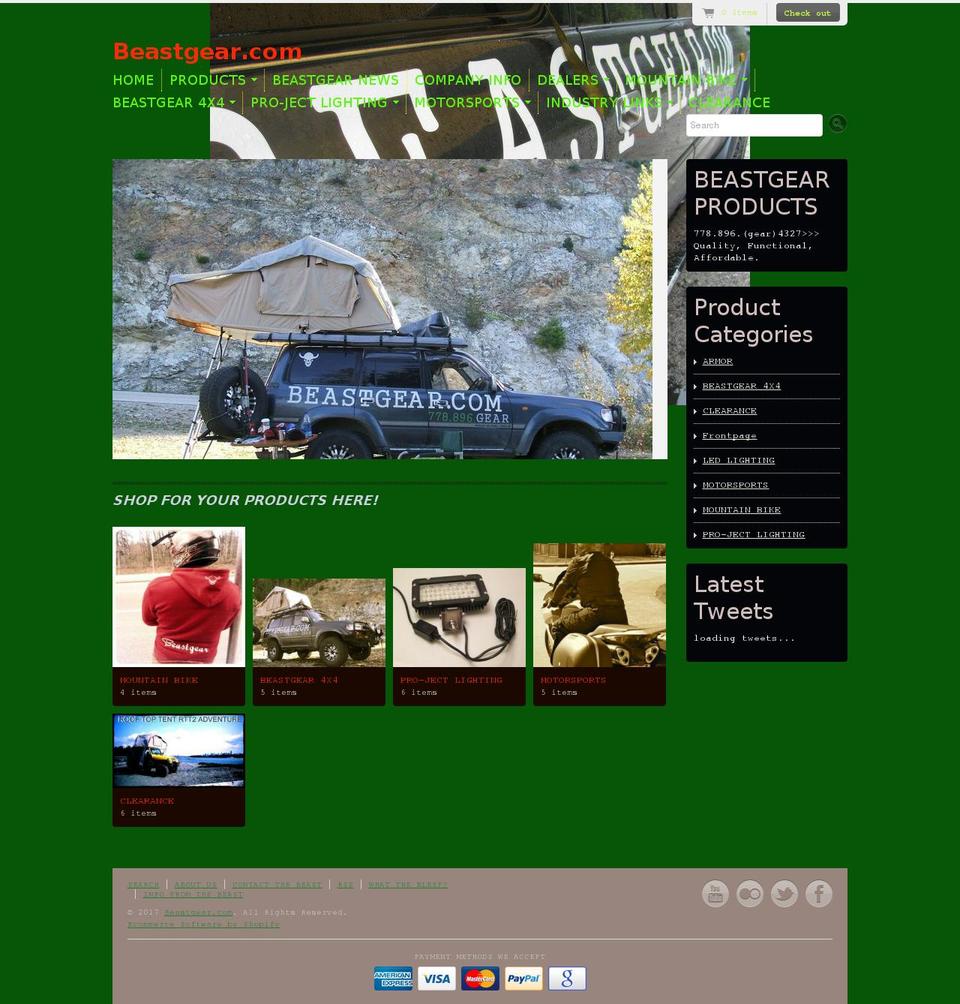 beastgear4x4.com shopify website screenshot