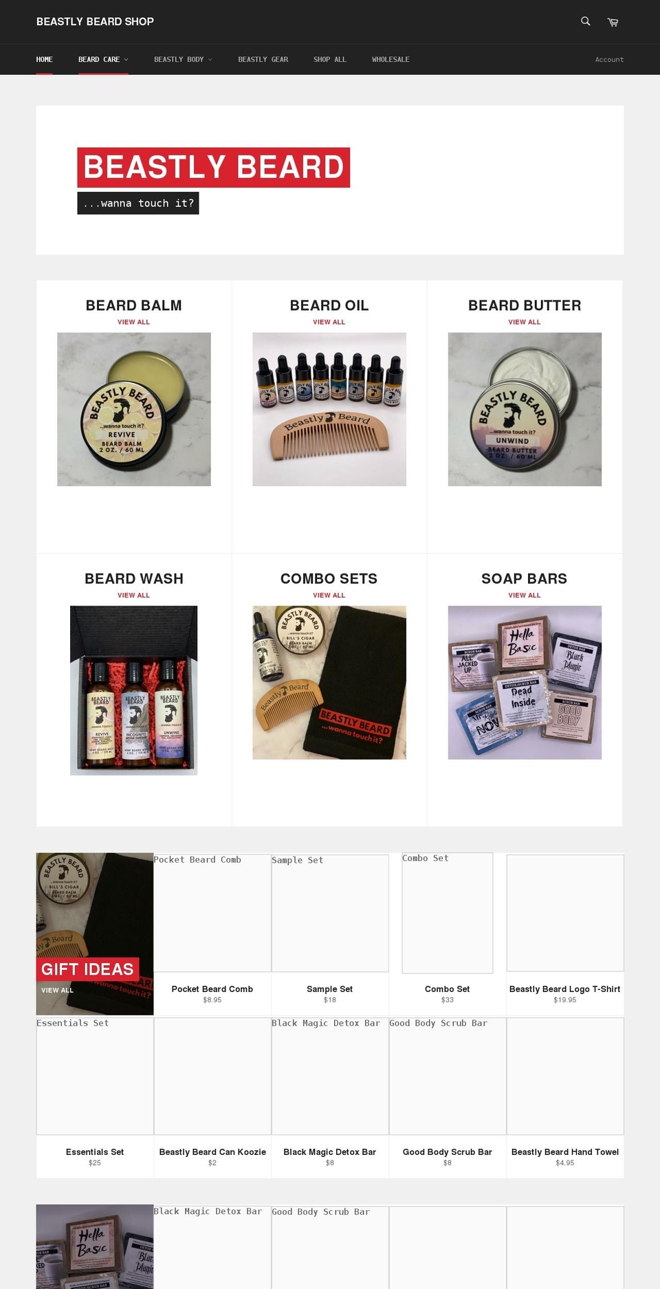 beastlybeardshop.com shopify website screenshot