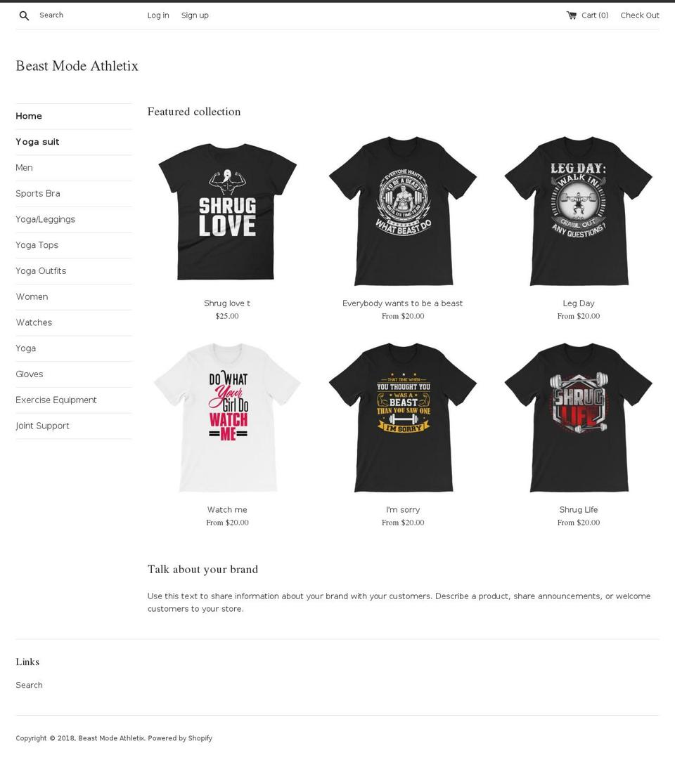 beastmodeathletic.com — Shopify storefront screenshot