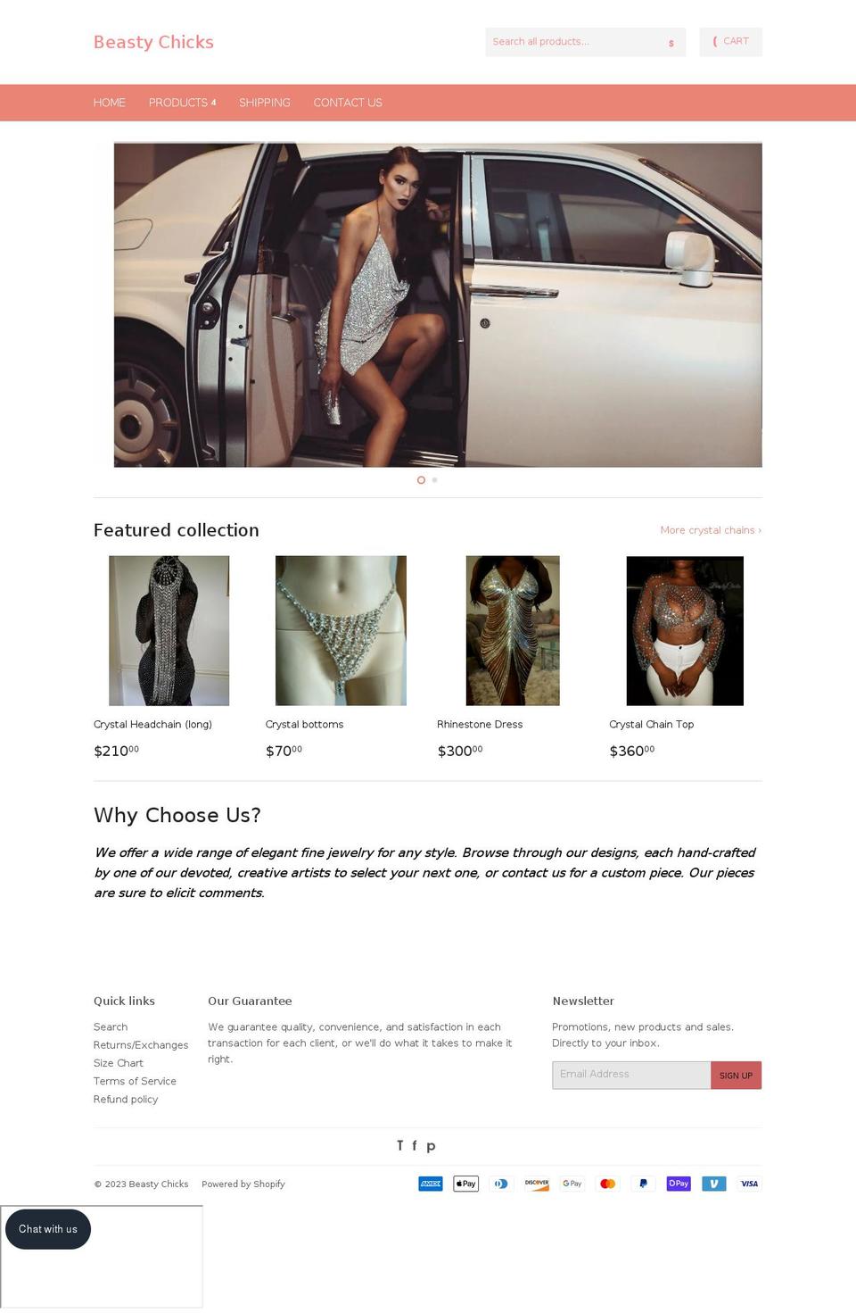 beastychicks.com shopify website screenshot