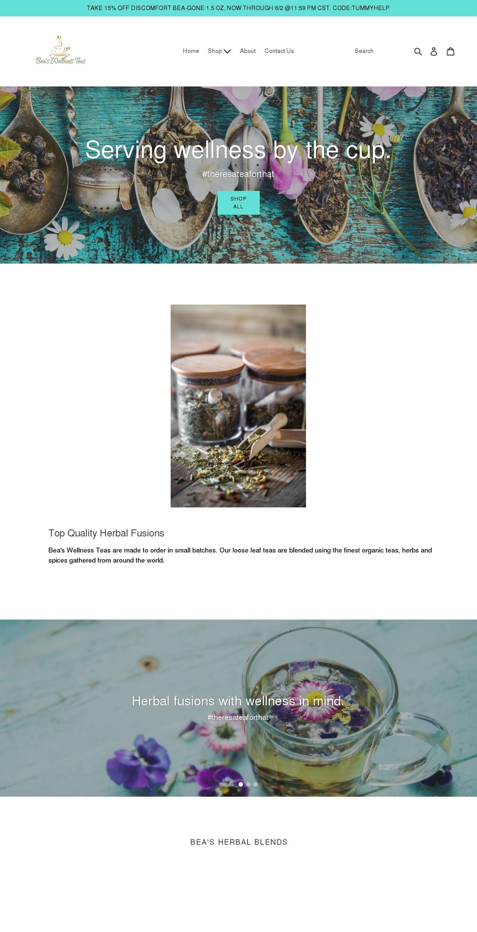 beaswellnessteas.com — Shopify storefront screenshot